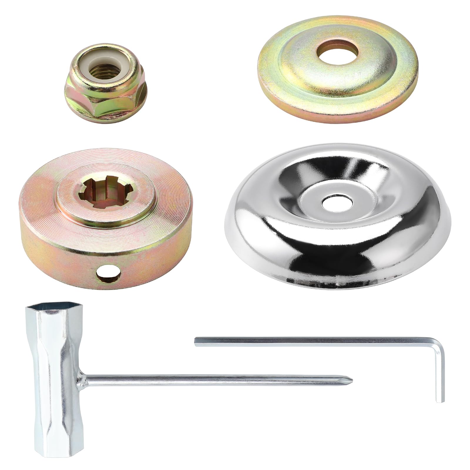 VooGenzek 6 PCS Metal Gearbox Blade Nut Fixing Kit, Set Gearbox Metal Blade, for Lawn Mower Trimmer Brush Cutter