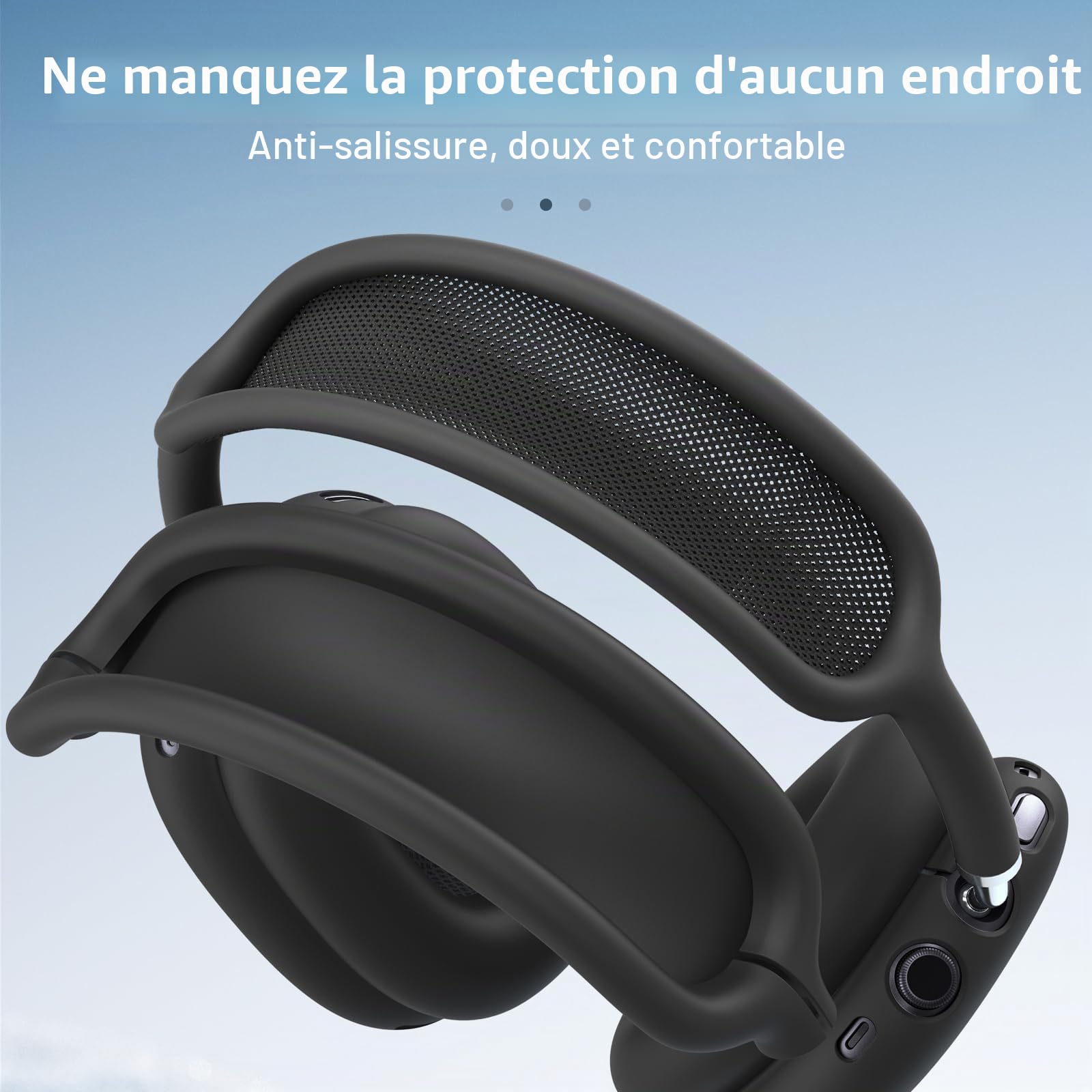 FINTIE Étui Silicone Souple pour AirPods Max 2 2026 et AirPods Max, Noir
