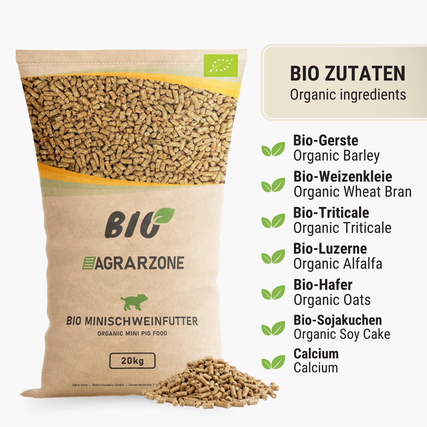 Agrarzone Bio Minischweinfutter Pellets 20 kg Minischwein Hängebauchschwein