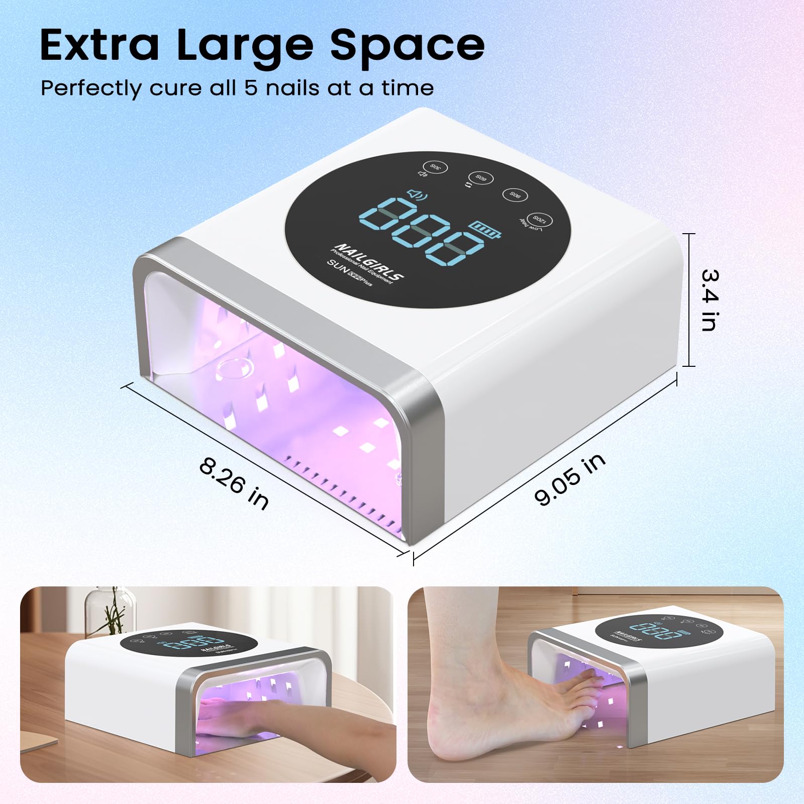 Amazon | NAILGIRLS コードレス 充電式 UV LED ネイルランプ 150W UV