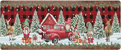 Miniatura 7 de Tapete de baño de Navidad a cuadros para bañera, antideslizante, de secado rápido y absorbente, tierra de diatomeas, fregadero, dormitorio, cocina,