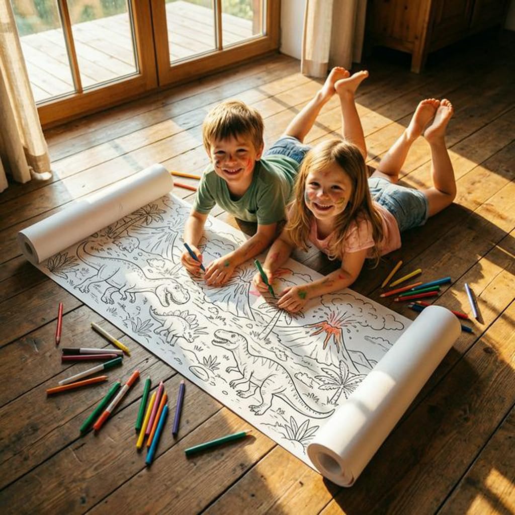 Boyama Kağıdı Dev Rulo Dinazorlar Dünyası 4 Metre 45cm Genişlik