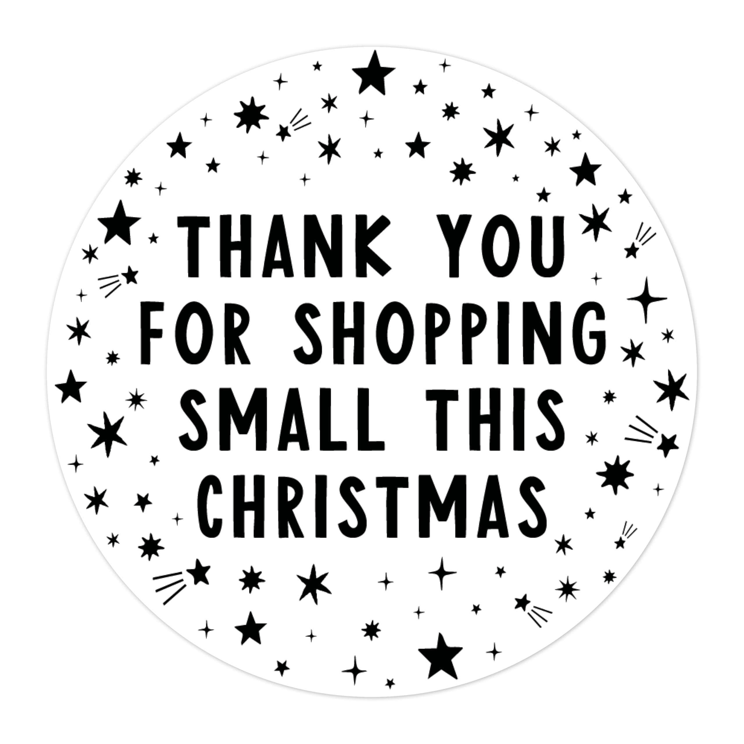 Thank you sticker small business for Christmas | small business sticker | thank you small business stickers | small business essentials | packaging stickers small business (Black)