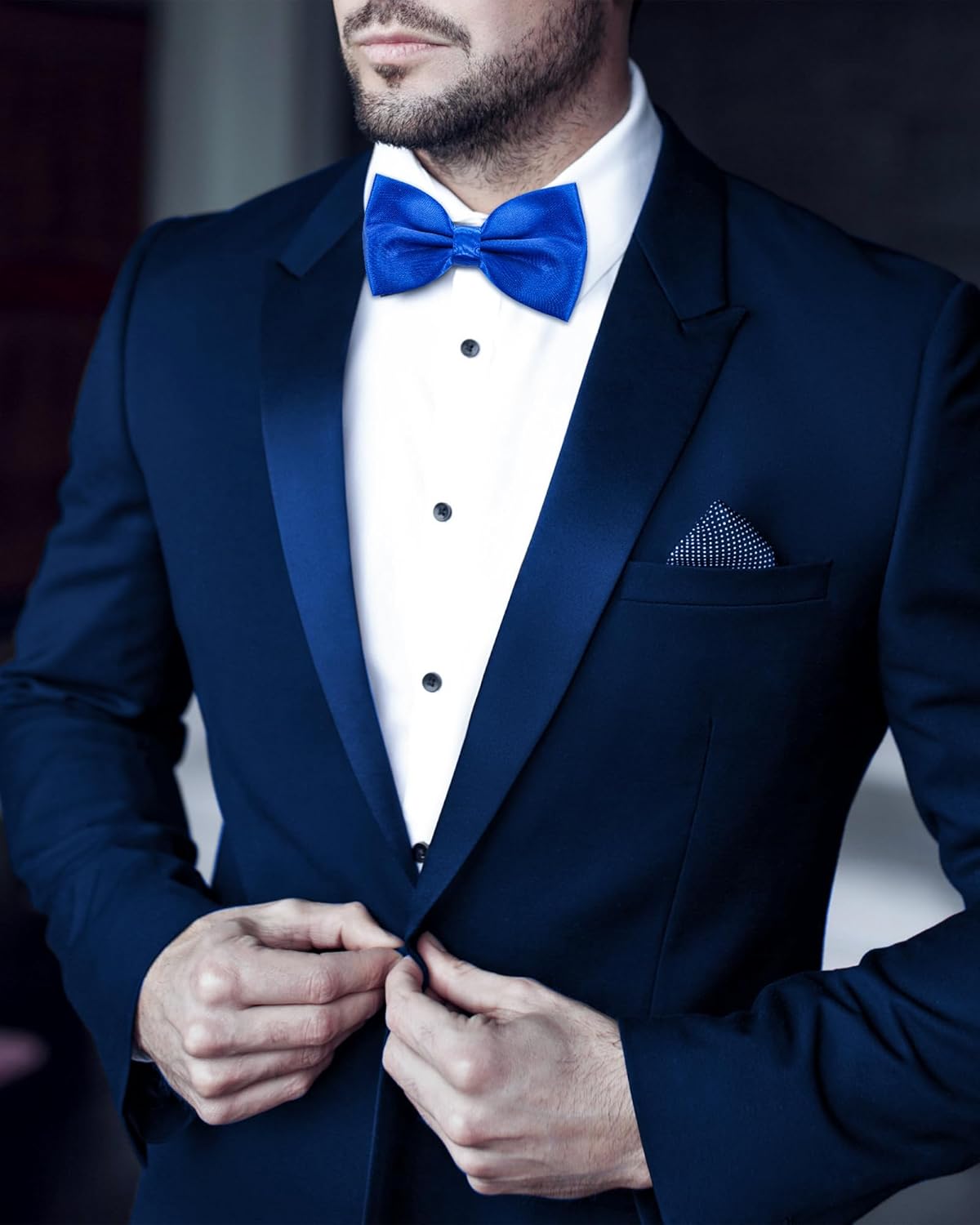 Geyoga 24 Pieces Men's Bow Ties Formal Satin Solid with Adjustable Neck Band Bow Ties for Men - Image 4