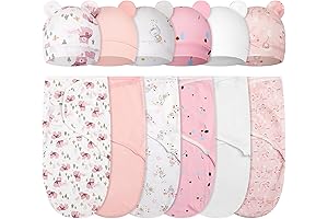 Ramede 6 Pack Newborn Swaddle Set for Baby Girls