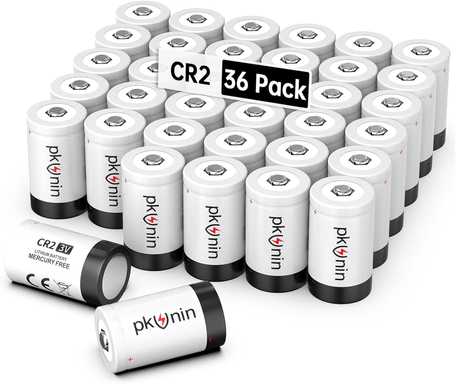 PKUNIN CR2 Battery 36 Pack CR15h270 3V Lithium Range Finder Battery 3 Volt Photo Batteries 10 Years Shelf Life 0.61 * 1.06inches
