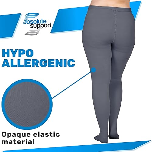 Miniatura 3 de Absolute Support - Medias de compresión opacas para mujer, 20-30 mmHg para circulación - Manguera de apoyo graduada firme de talla grande para mujer
