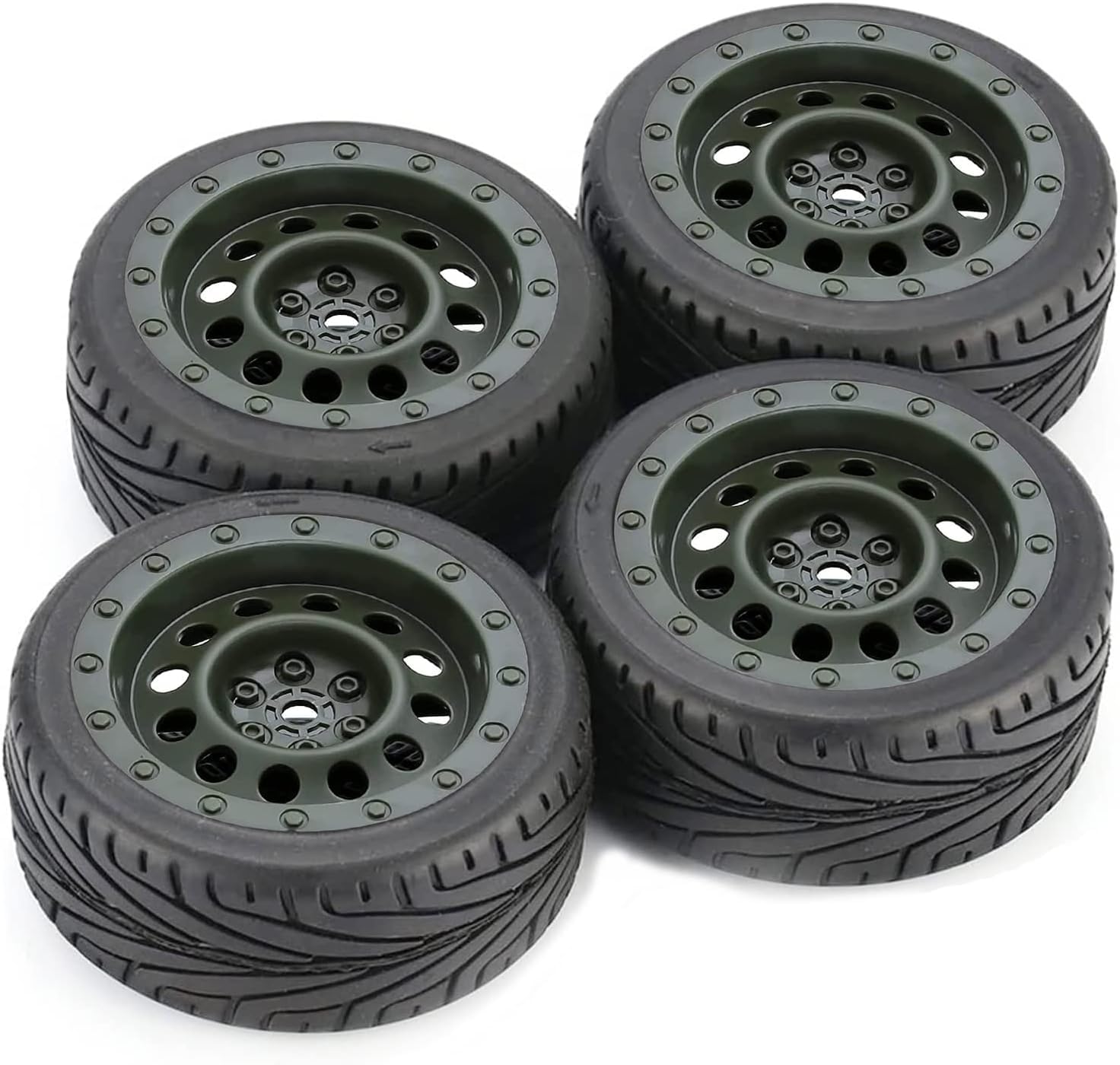 4x RC Auto Reifen 65mm Mit Felgen - Für 1/10 On-Road Modelle