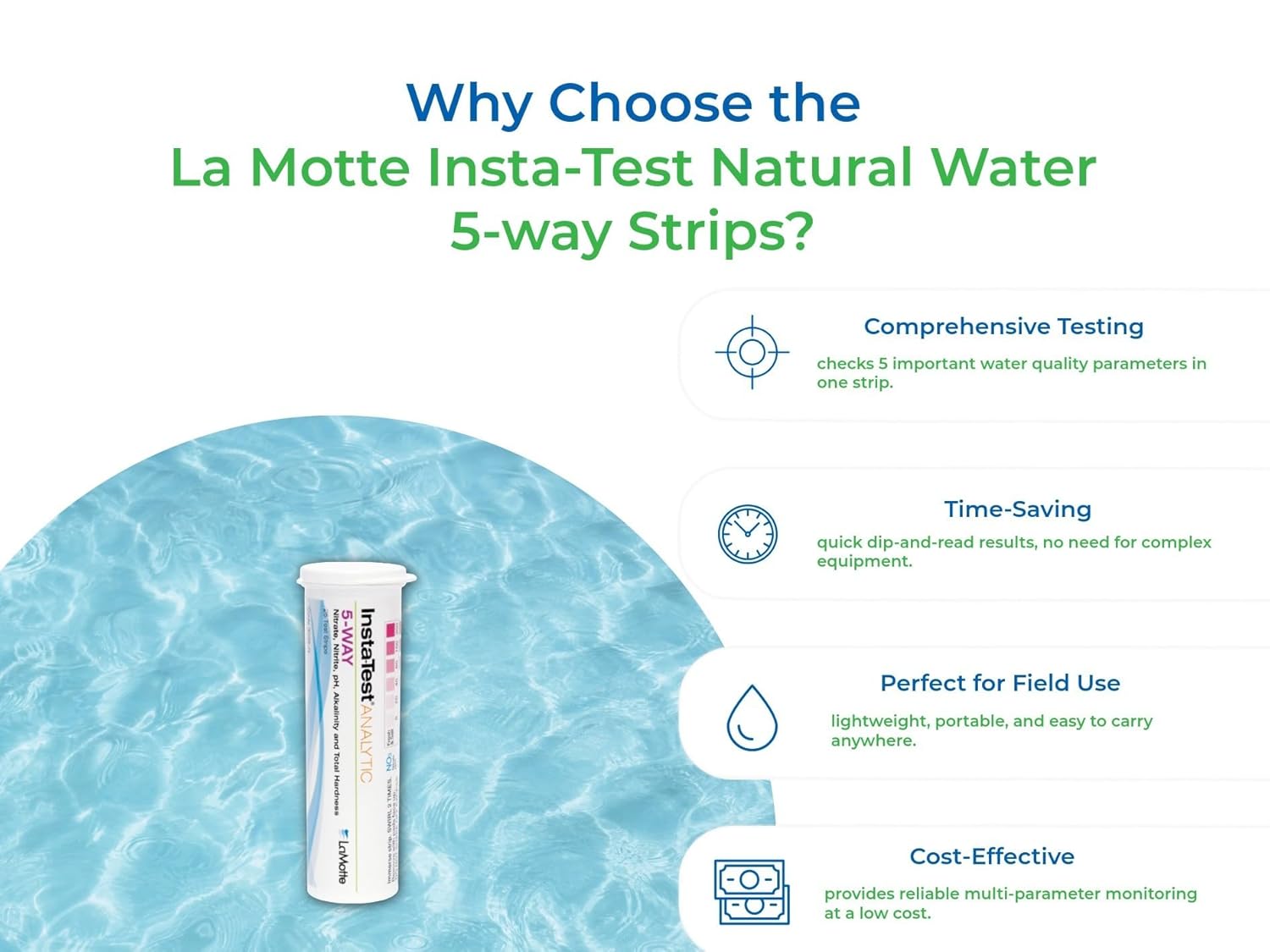 Test Strips 5in1, Nitrate, pH, Alkalinity