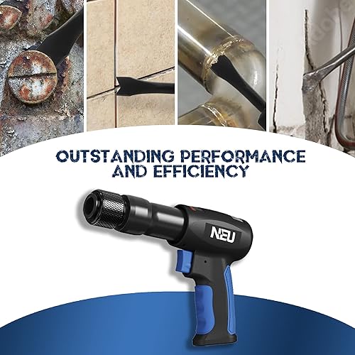 Miniatura 2 de Martillo neumático, kit de cincel de aire de barril corto NEU PNEUPACTURE de 7.480 in, con 4 cinceles, con retenedor de cambio rápido, cincel de