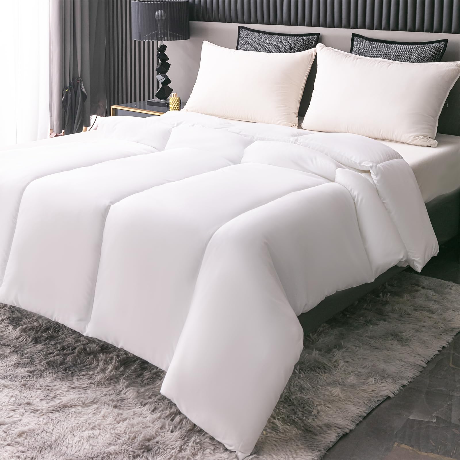 Ed Linen 4.5 Tog Double Duvet Summer Quilt – Lightweight Cooling Comforter For Night Sweats Hypoallergenic Breathable & Machine Washable Comforter