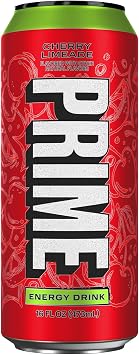 PRIME Energy CHERRY LIMEADE, Sugar Free Energy Drink, 200mg Caffeine and 355mg of Electrolytes for Hydration, Low Calorie, Vegan, Gluten Free, 16 Fluid Ounce Can