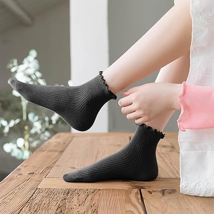 SYAYA Vrouwen Kant Ruche Frilly Enkelsokken One Size
