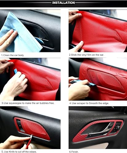 Miniatura 5 de LZLRUN Rollo de vinilo de fibra de carbono camaleón 3D, película adhesiva de liberación de aire sin burbujas, incluye herramientas de instalación
