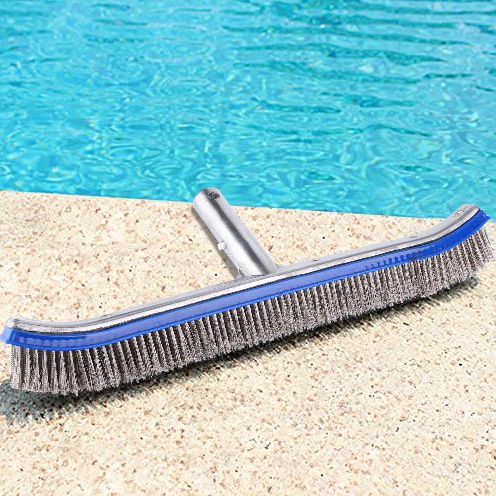 Spazzola per Piscina in Acciaio Inossidabile e Alluminio - Spazzola Pulizia Piscina Professionale per Rivestimenti e Pareti - Accessori Nuoto e Manutenzione Piscina