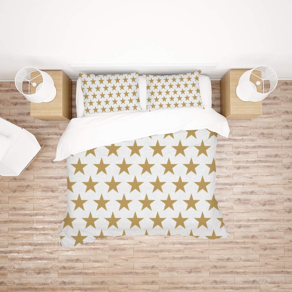 Parure de lit King Size 3 pièces polyester motif 4 housse de couette toutes saisons