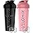 VELOMIX -2 Pack- 28 oz Protein Shaker Bottles for Protein Mixes - 2x Wire Whisk | Leak Proof Shaker Cups for Protein Shakes | Protein Shaker Bottle Pack | Shakers for Protein Shakes-Pink&Black