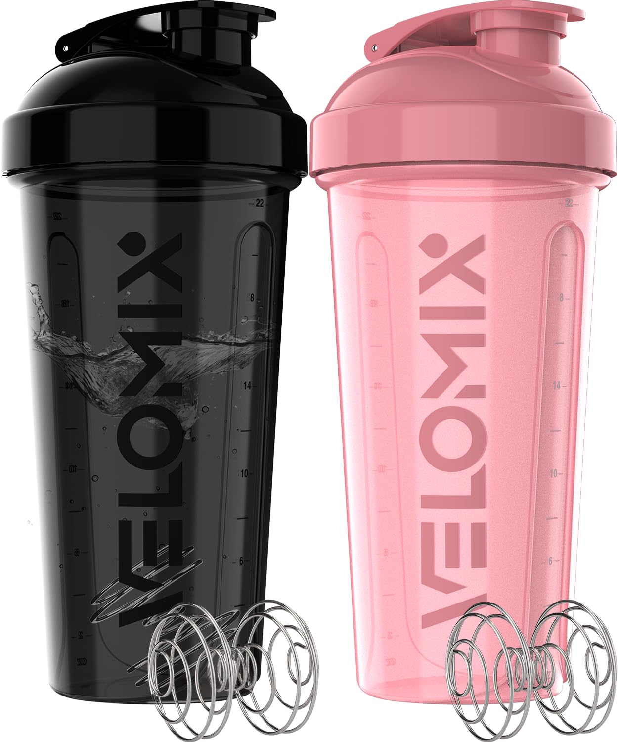 VELOMIX 2 Pack 28oz Protein Shaker Bottle