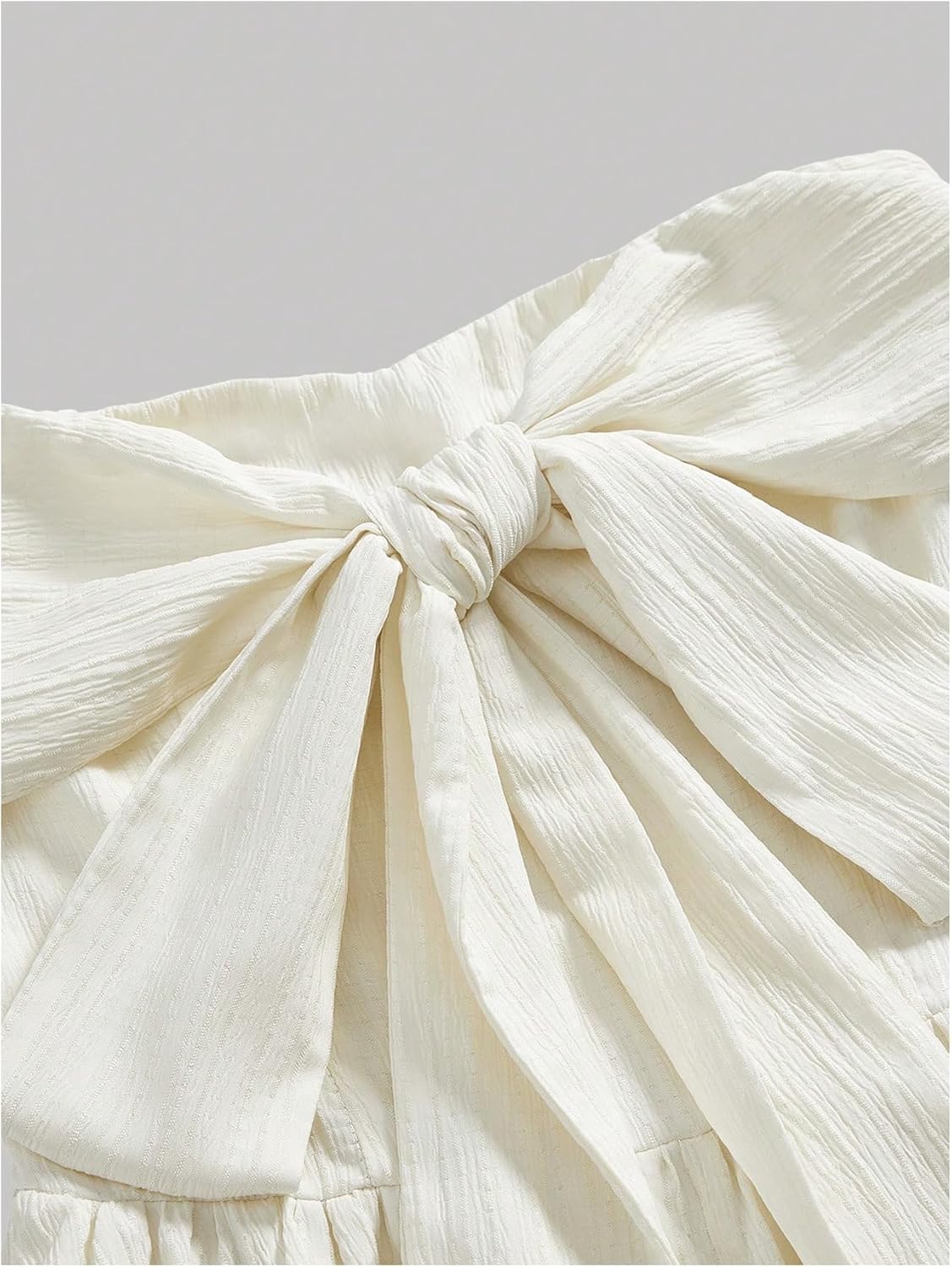 MakeMeChic Women's A Line Dress Ruffle Tiered Bandeau Shirred Tie Front Elegant Summer Short Dresses - Image 3