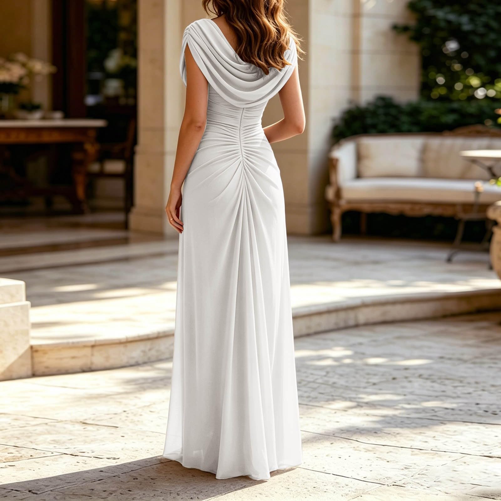 Vestido de noche para mujer, elegante, largo, vestido de cóctel, línea A, vestido de fiesta, invitado de boda, vestido de baile, vestido de graduación, para fiestas, bodas, bailes de