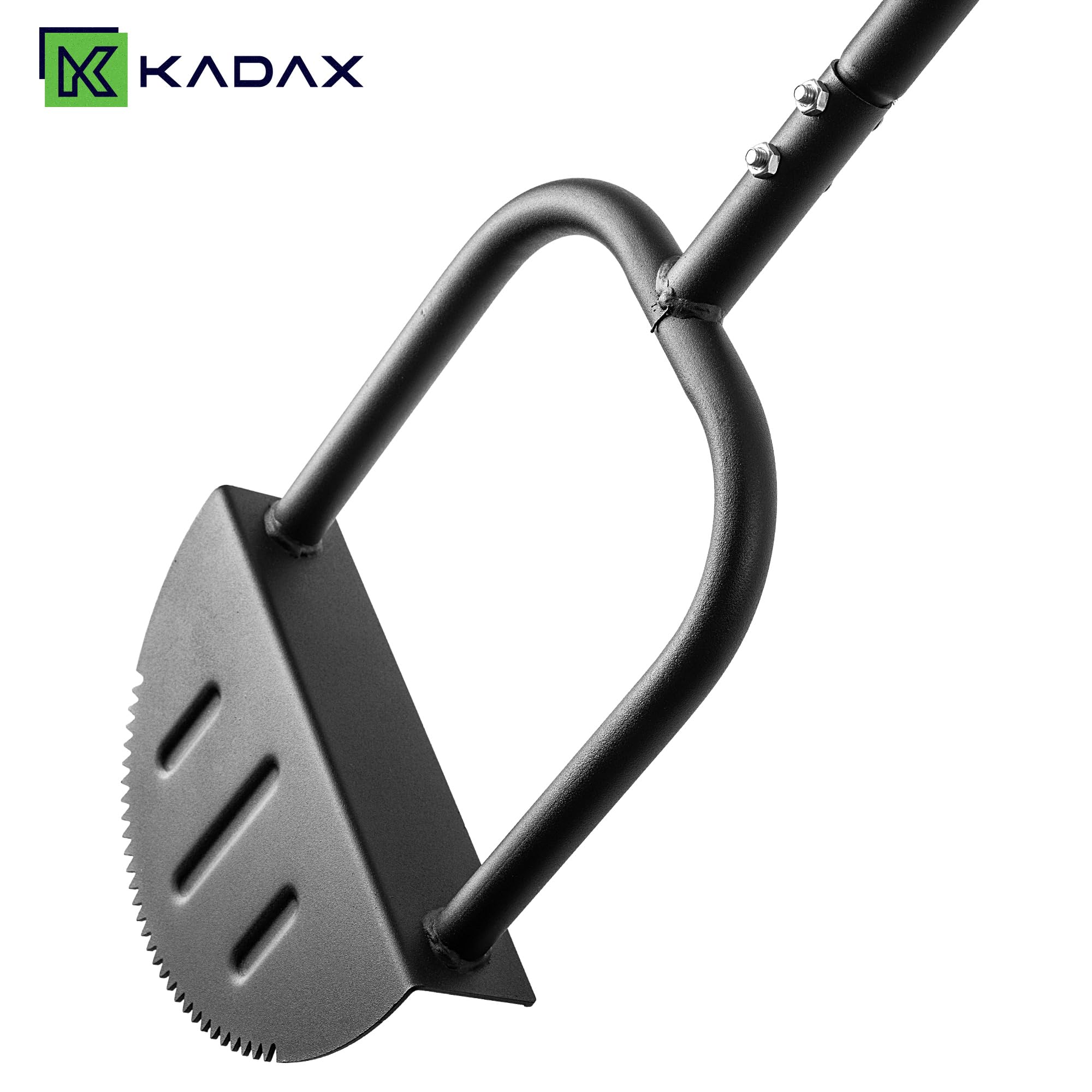 KADAX Coupe-bordures de pelouse 23 x 118 cm avec lame dentelée, coupe-bordures manuel en acier pour des bords de pelouse précis - Coupe-bordures de jardin avec poignée en T