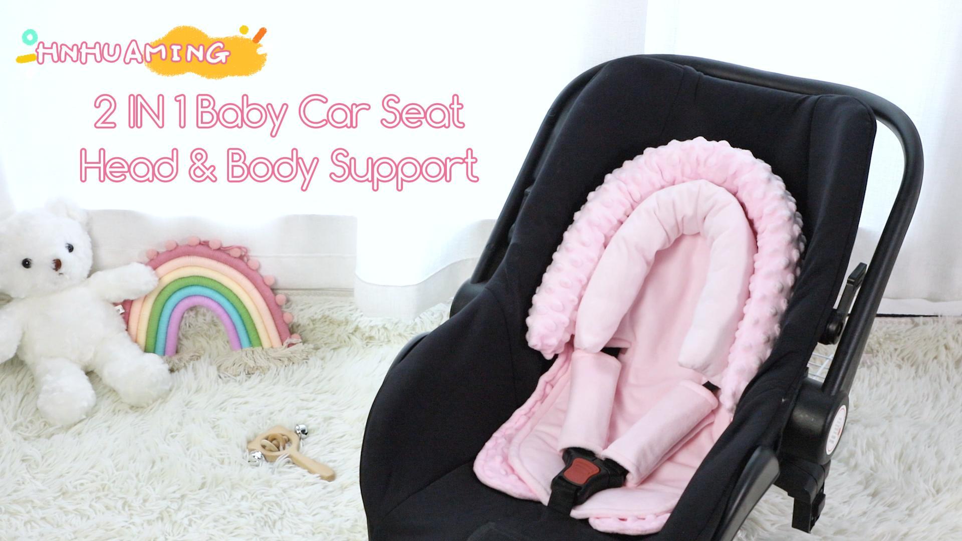 Infant Car Seat Insert, HNHUAMING Baby Car Seat Head & Body Support With 2 Straps Pads, Ultra Soft Newborn Preemie Carseat Insert Cushion For Girls Boys, Fits Car Seat, Stroller, Swing, Bouncer
