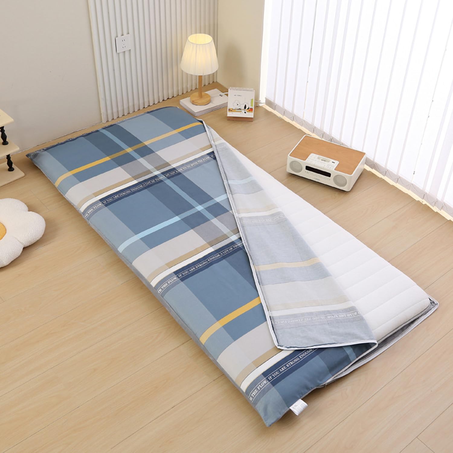 Blu,80 * 200cm,100% Cotone Pavimento Futon Materasso Copertura Giapponese Futon Materasso Copertura con Cerniera Shikibuton Lenzuolo Copertura Morbida Pelle-Friendly Polvere Antipolvere
