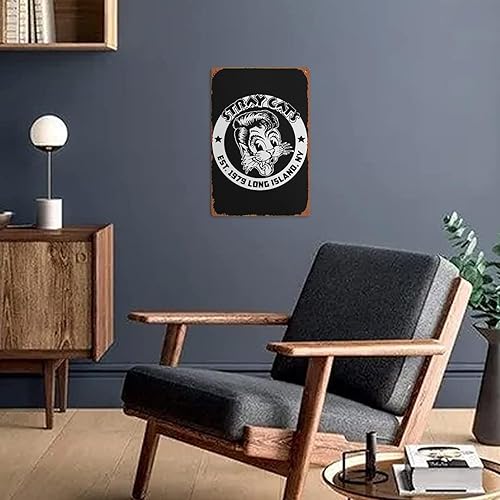 Miniatura 5 de Stray Cats - Póster de metal retro de estaño, decoración de pared para el hogar, calle, puerta, bares, club