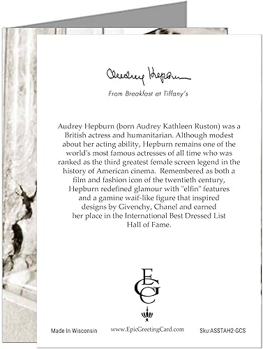 Miniatura 2 de Epic Greeting Cards Doce tarjetas de notas variadas de Audrey Hepburn de sus películas con un pequeño vestido negro