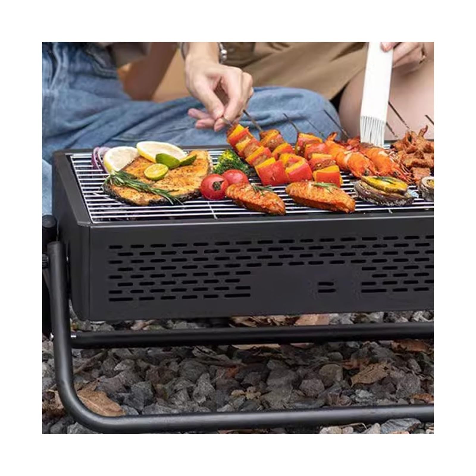 Griglia da Tavolo Fornello da Picnic Portatile for Esterni Pieghevole for Barbecue Piccolo for Uso Domestico