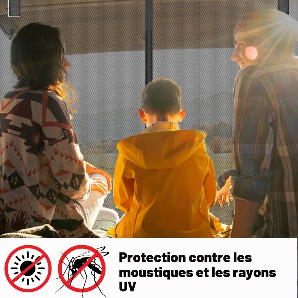 Mineup Moustiquaire pour Hayon de Voiture, 175x150cm Moustiquaire de Voiture, pour Camping-Cars, Caravanes, Ventilation de Fourgonnette et Protection Contre Les Insectes