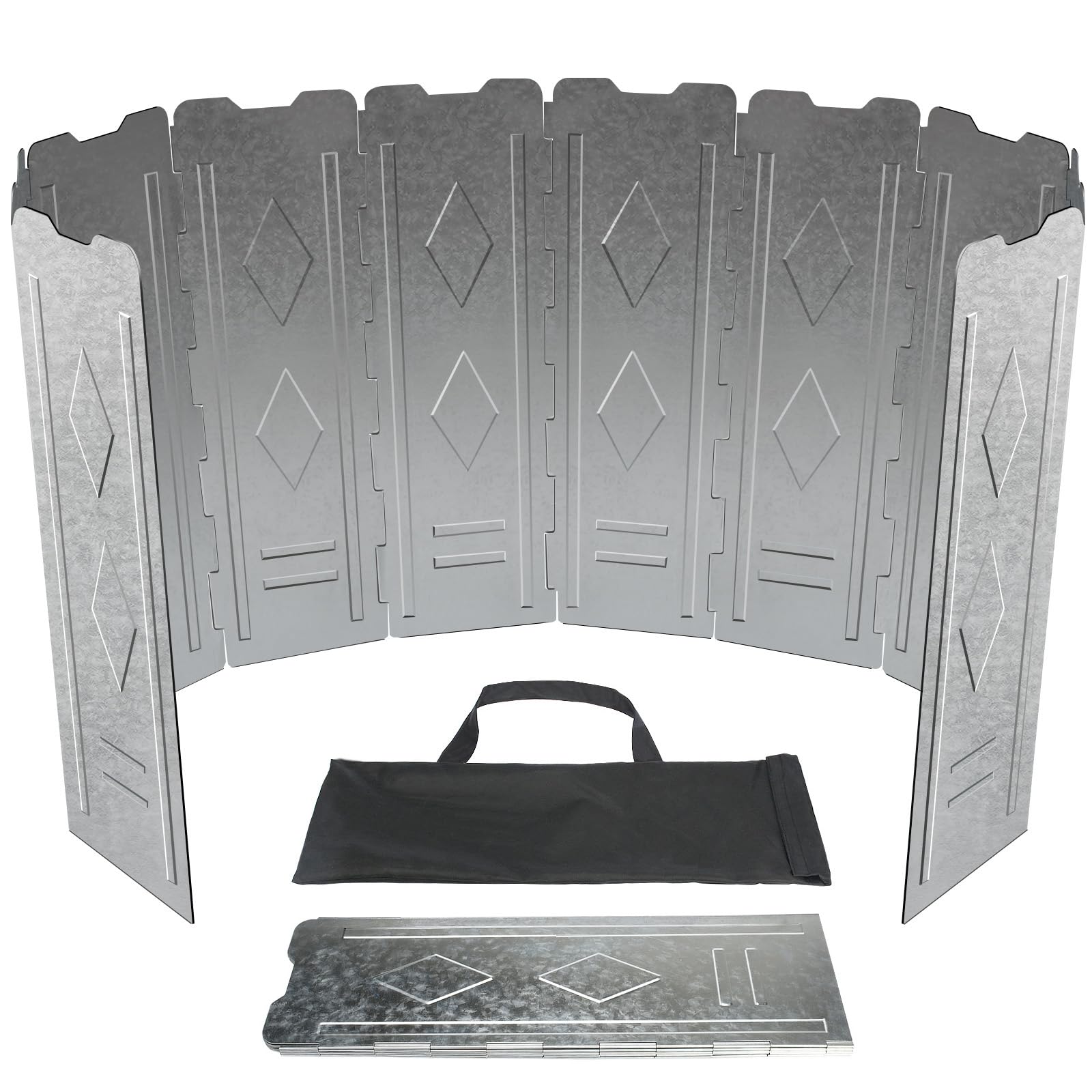 Protector de Viento para Estufa de Campamento, Protector de Viento para Estufa de Acampar Al Aire Libre, 10 placas Plegables para Cocina de Aluminio para Acampar, Cortavientos