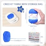 LIHAO Pack of 30 Acrylic Yarn for Crochet Assorted Colors Knitting Crochet Yarn Kit for Beginners Starter Kit - 30g/Skein