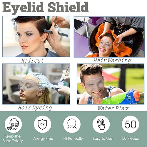 Miniatura 7 de 50 protectores faciales desechables de ducha, protector de ojos después de cirugía de cataratas, protector facial transparente, protección de ojos