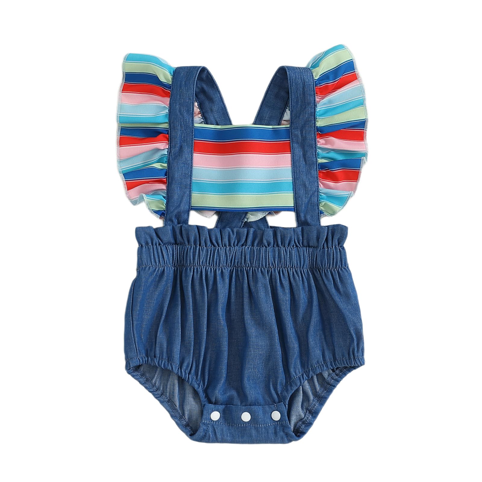BABWWNIX Toddler Baby Girl Halloween Chucky Costume Halloween Cosplay Outfits (Sky Blue Romper, 0-3 Months) โ image 1