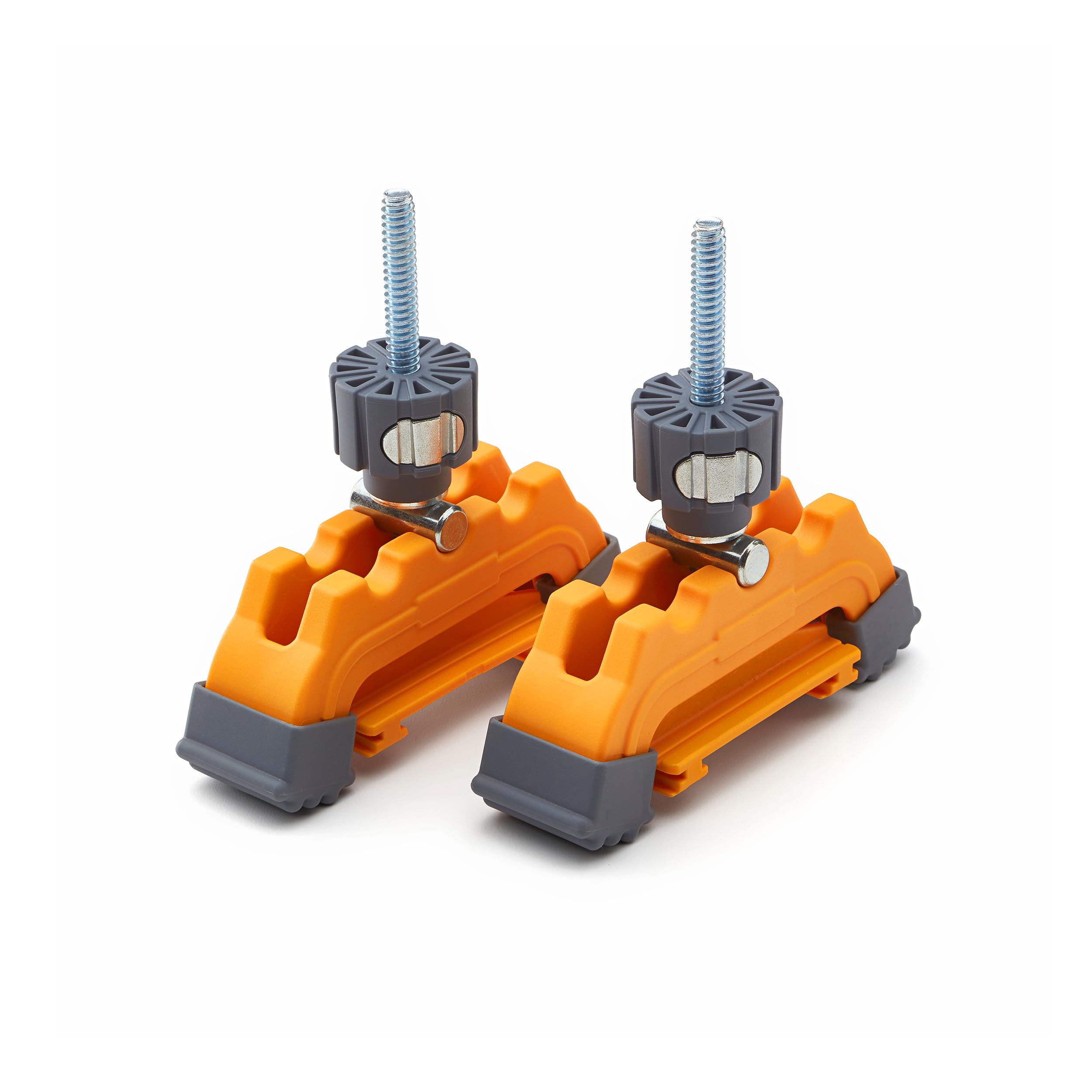 BORA Track Clamps, Securely Cut Any Angle with WTX and NGX Clamp Edge Systems, Saw Guide Accessory for Woodworking, Carpentry, DIY, Two-Pack, 542011, Black Orange