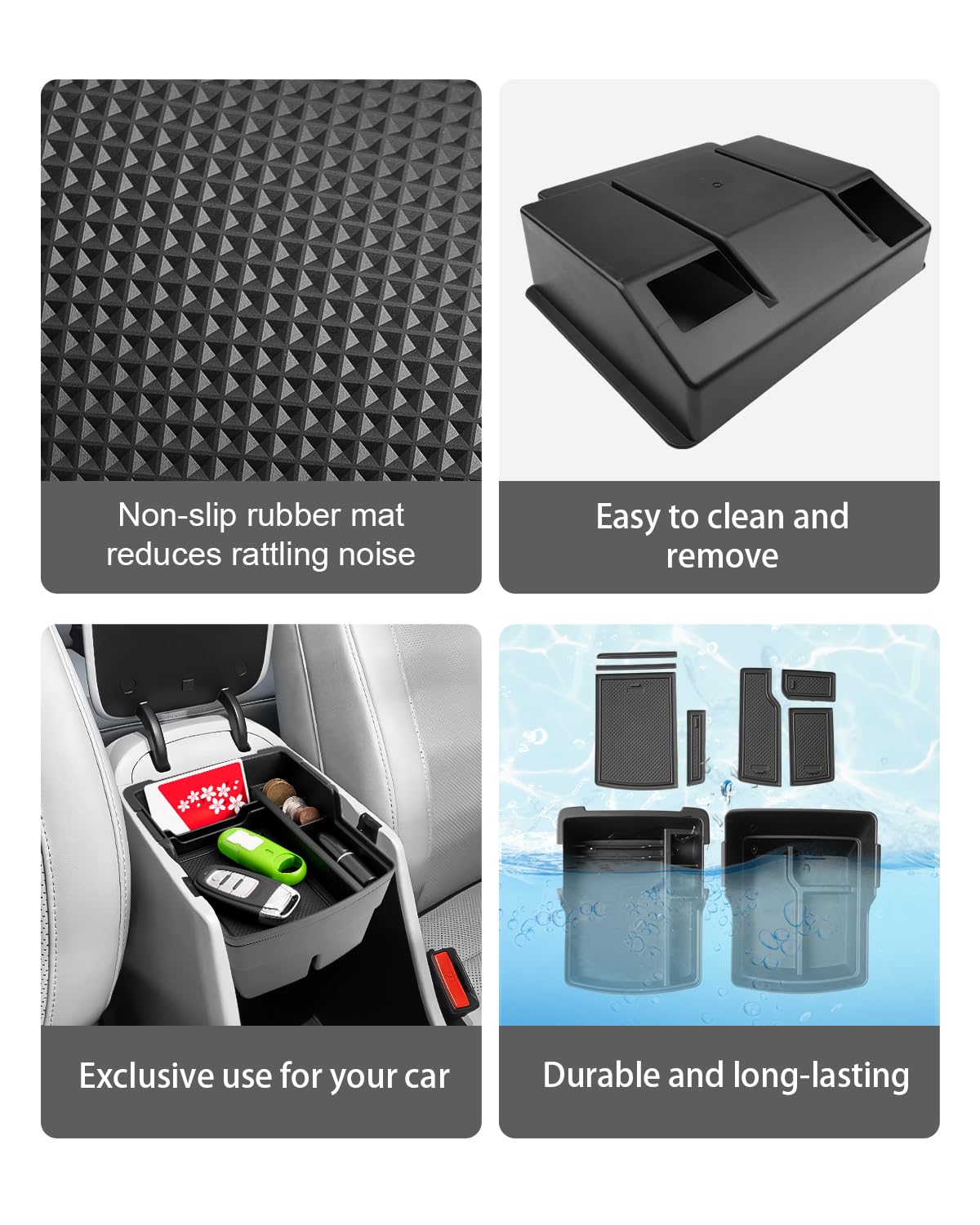 CDEFG Compatibile con Hyundai Kona Elettrico SX2 2024 2025 2026 Console Centrale Bracciolo Scatola Contenitore Doppio Strato Archivio Auto Center Console Organizer Tray Kona 2026 Accessori 2 pezzi