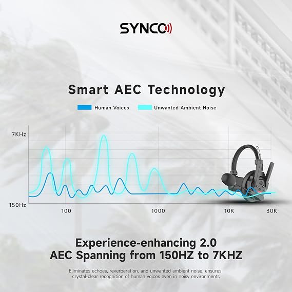 SYNCO XTalk XPro5 Wireless Intercom Headset with Microphone Communication System Random Master Device,2.4GHz Full Duplex 500 M/1640 FT Real-time Monitoring 24H Working Time