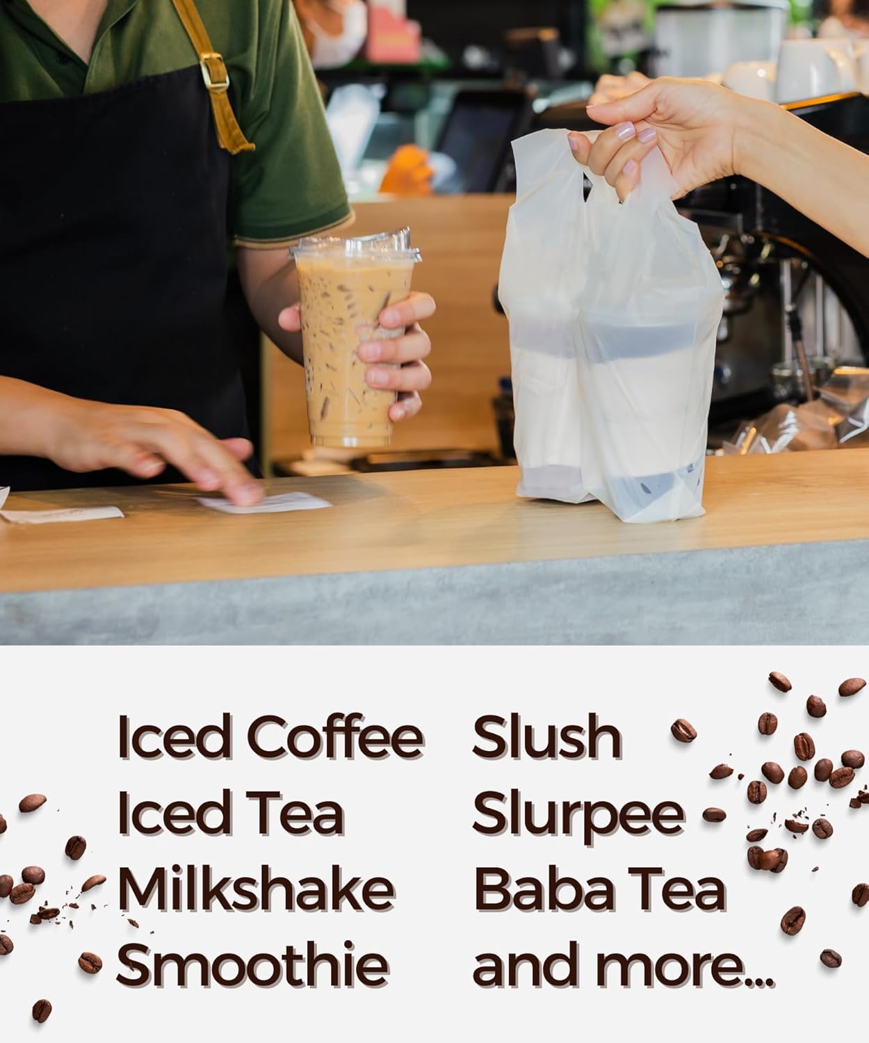 24 oz Clear Plastic Cups with Strawless-Sip-Lids, 50 Sets Disposable Cups Plastic Iced Coffee Cups, To Go Cups with Sip Through Lids for Smoothie, Milkshake, Cold Drinks for Party, Wedding, Event - Image 5