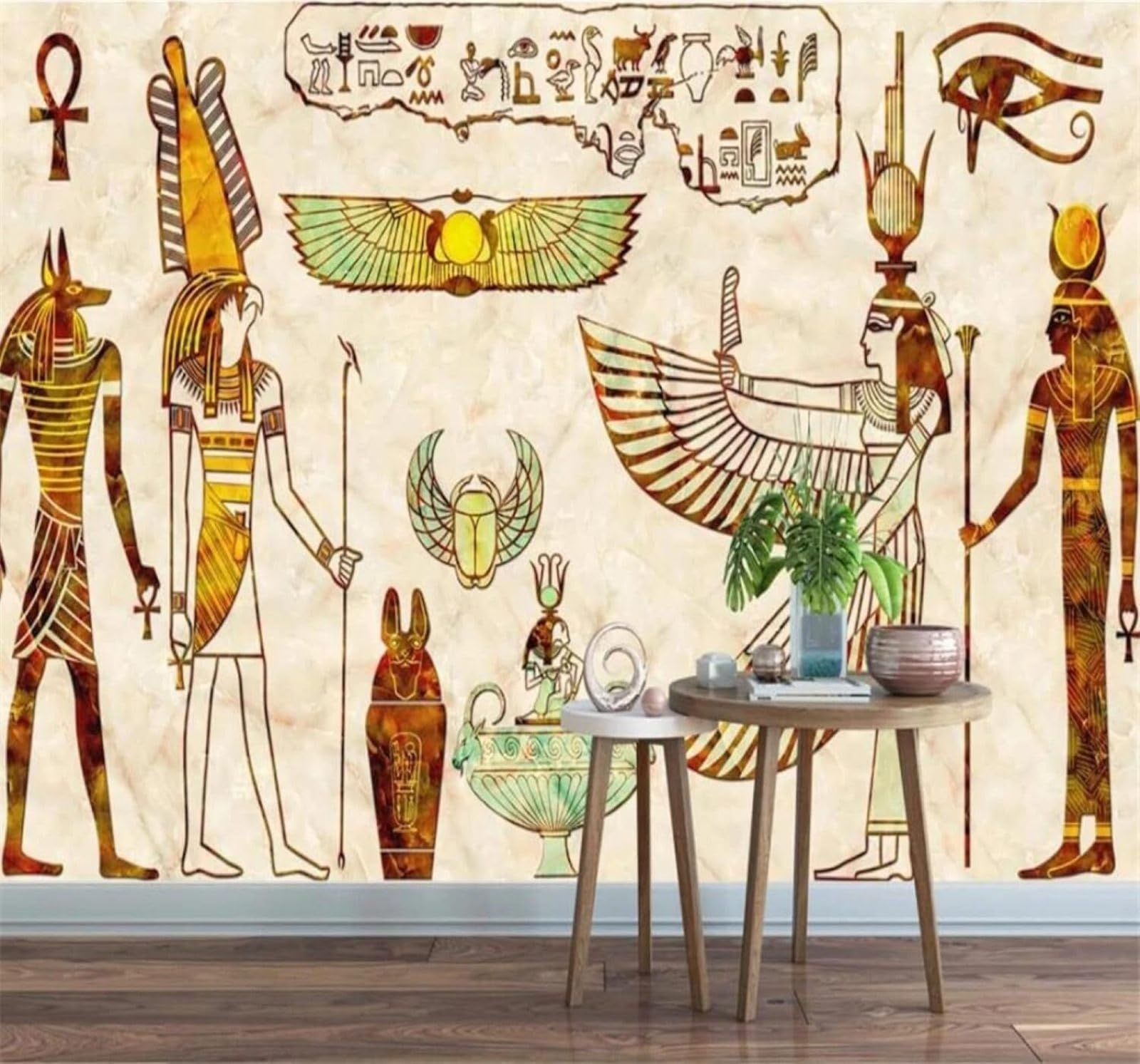 Tzxztt 350Cm×256Cm(B×H) Abstract Nostalgic Retro People Art Modern 3D Wallpaper Premium Textured Silk Neutral Tones Material Ideal For Living Room Bedroom-350Cm×256Cm