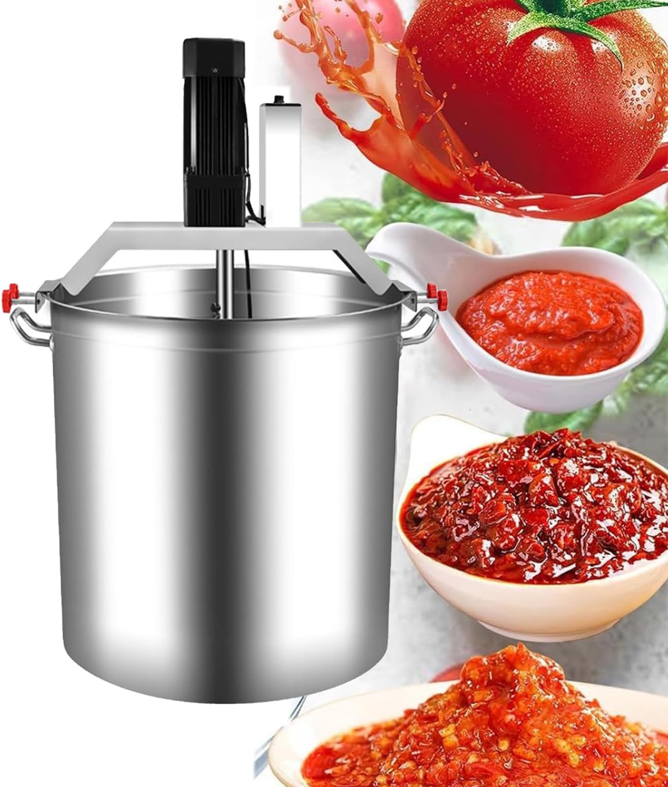Stainless Steel Self Stirring Pot, Direct Heating Automatic Pot Stirrer, Pot Mixer, Double-Layer Scraper, Does Not Burn Bottom, One-Click Stir-Fry,80L-110V