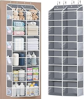 Univivi Over the Door Organizer, 6 Tiers Behind Door Storage with Clear ...