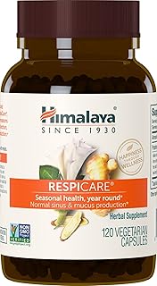 Himalaya RespiCare for Healthy Breathing and Sinus Support, 570mg, 120 Capsules, 1 Month Supply