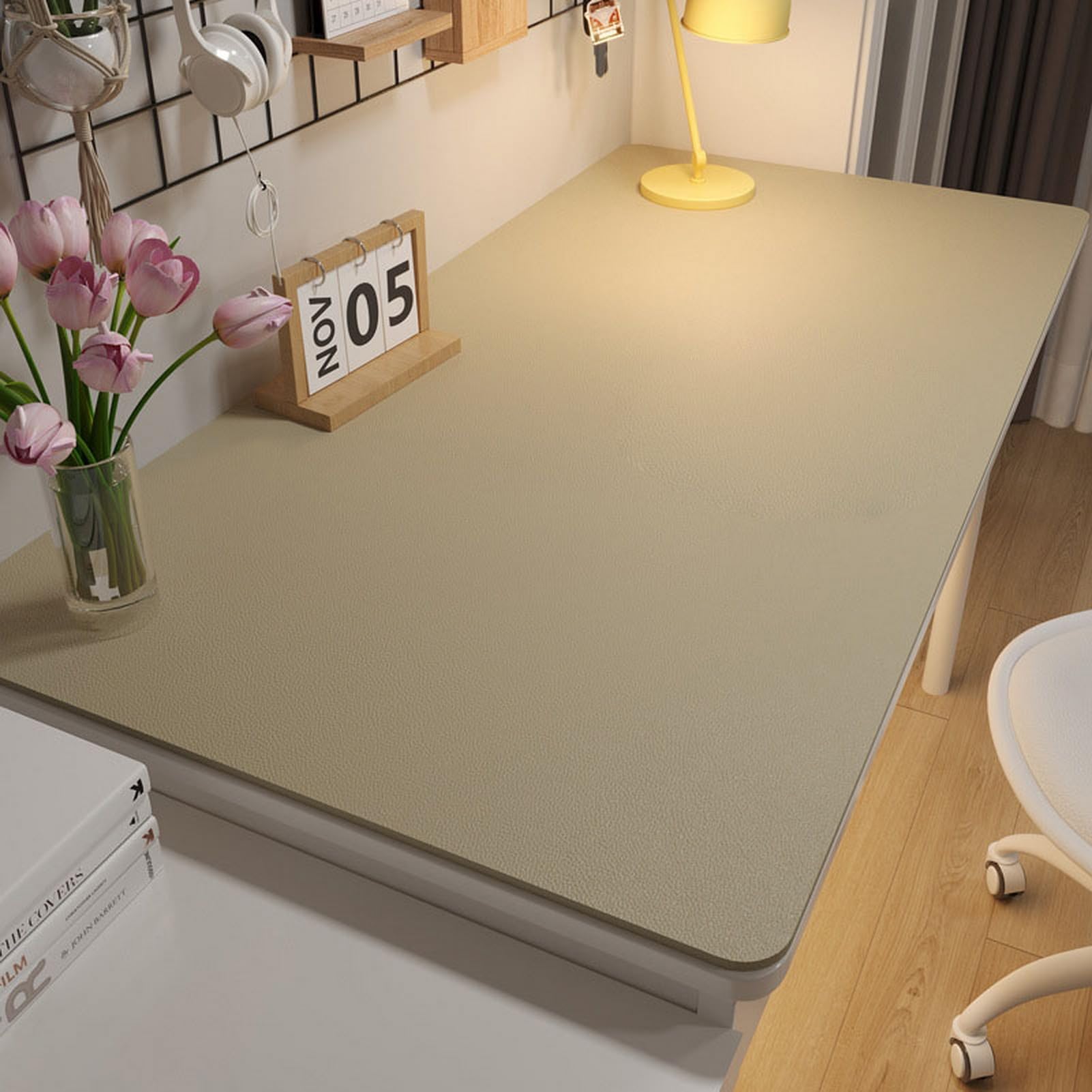 Tappetino Scrivania Grande Impermeabile Sottomano Scrivania in Pelle PU Rettangolare Antiscivolo per Ufficio e Casa Cachi, 60 x 120 cm