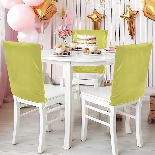 Miniatura 5 de Chartreuse - Fundas decorativas para respaldo de silla para banquetes de boda, suaves, lavables a mano, fundas decorativas para sillas de comedor, 6