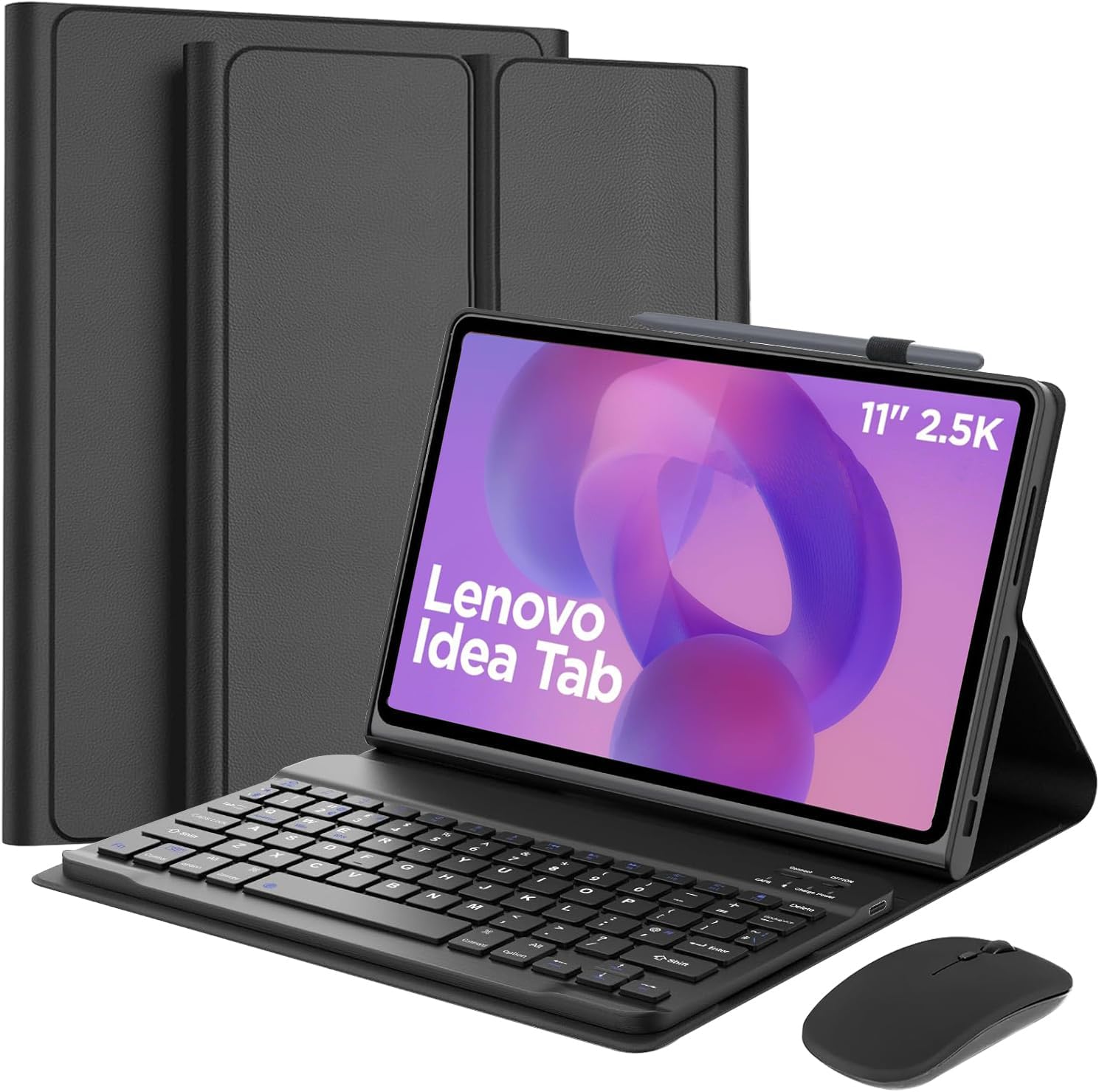 Detachable Keyboard Case with Mouse for Lenovo Idea Tab 11 Inch 2025 (TB336FU/TB336ZU), Magnetic Keyboard Case for Lenovo Idea Tab 11" with Pen Holder, 3 Angle Adjustment, Black
