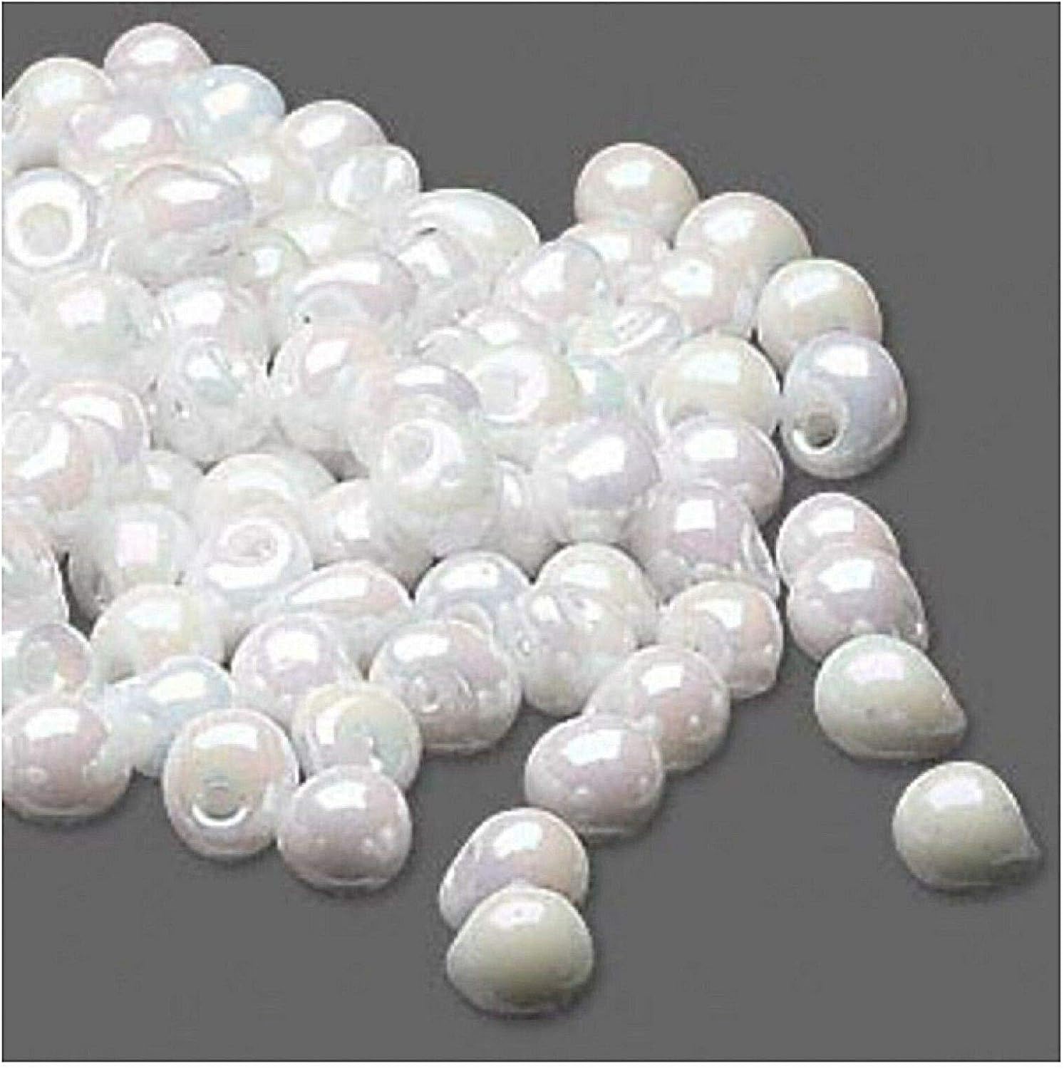Miyuki Beads Teardrop Seed Glass Fringe Beads Drops 4x3.4mm 15 Grams (Rainbow White) - Image 2