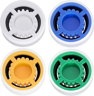 PAGOW 4 Pcs Shower Flow Restrictor, gpm 1.5 1.8 2.0 2.5 Shower Flow Reducer Limiter, Shower Head Water Saver Adapter Set for Handheld Shower, Bathroom, Toilet (0.56x0.54x0.21inch)
