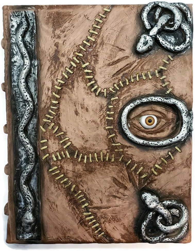 Damian Black Hocus Pocus book of spells prop - spellbook halloween decoration latex necronomicon costume notebook journal