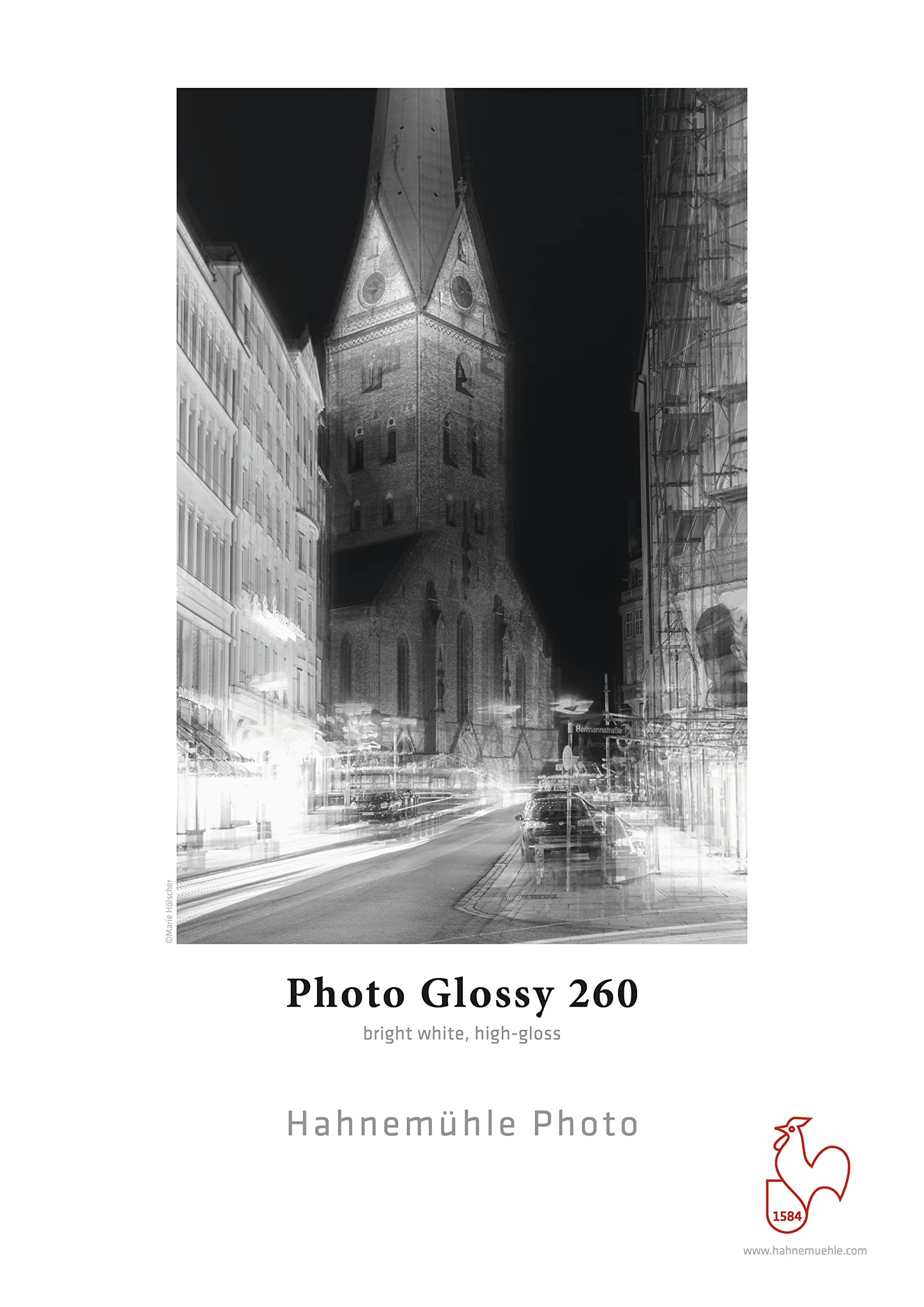 Hahnemühle 10641923 Photo Glossy Papier, 260 g/m², DIN A2, 420 x 594 mm, hellweiß